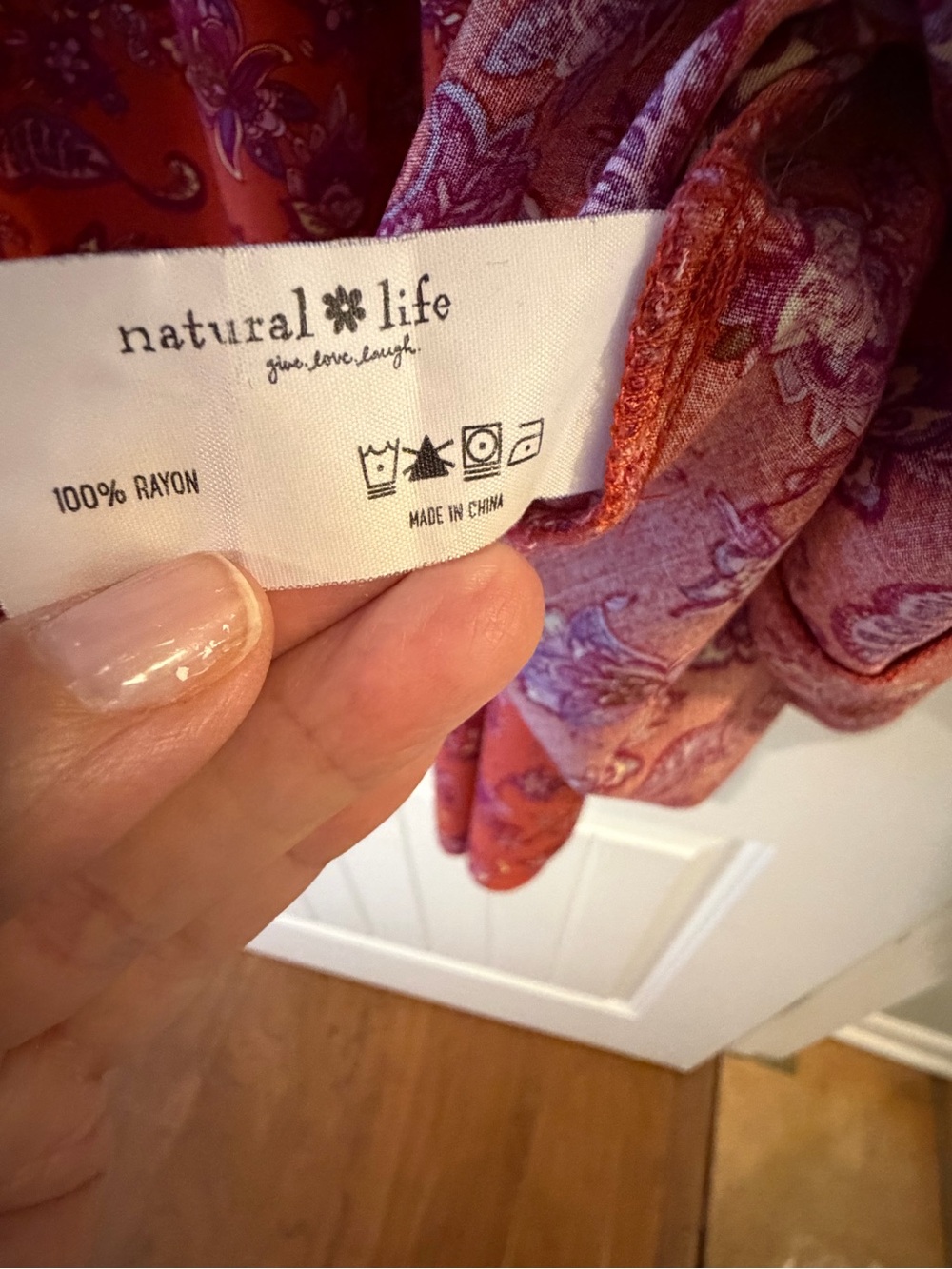 NATURAL LIFE  Boho Coral and Purple Floral V-Neck, Mini Dress Size XS - Picture 8 of 11